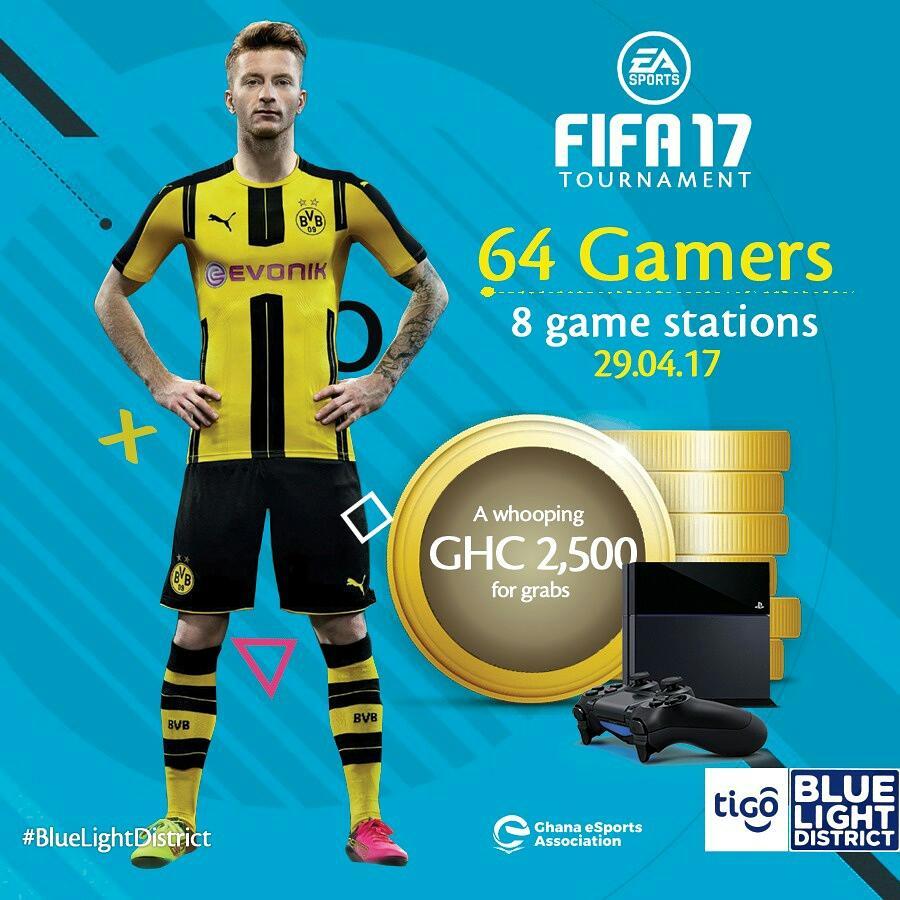 There will be a Fifa 17 competition at the Blue Light District on Saturday