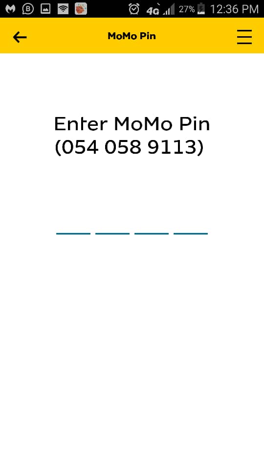 Enter MOMO Pin