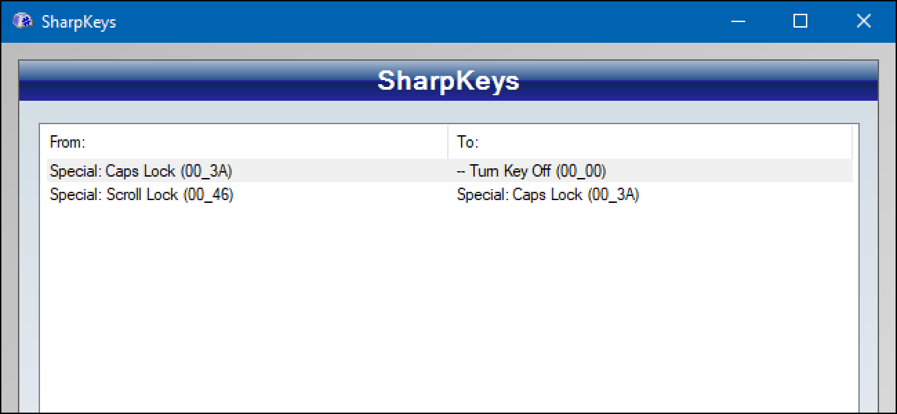 how to reset sharpkeys keybindings